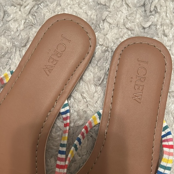 J. Crew Flip Flops Rainbow Color Strap Size 6 - Picture 2 of 6